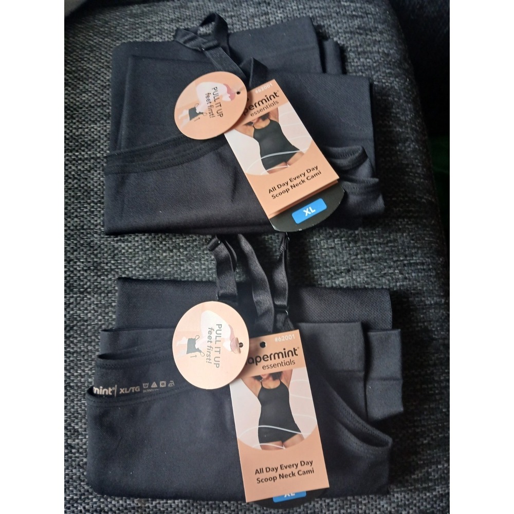 NWT Lot Of 2 Shapermint Women's All Day Everyday Scoop Neck Cami In Black Sz XL
